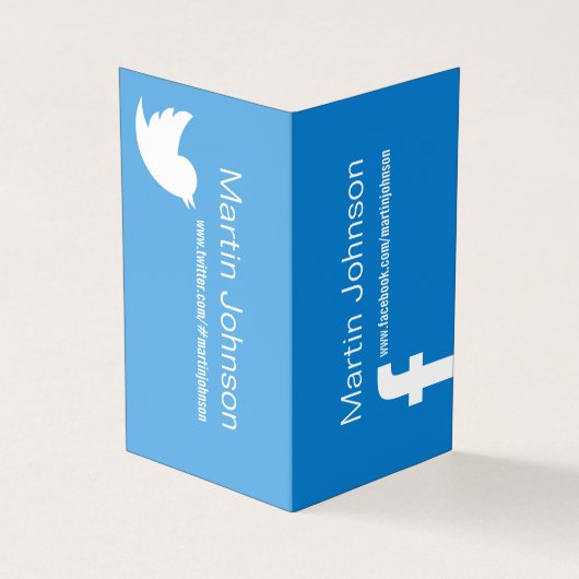 Social media pagina's kleurrijke info cover visitekaartje (Buitenkant)