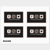 Social Media pastel roze trendy elegant Rechthoekige Sticker (Vel)