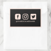 Social Media pastel roze trendy elegant Rechthoekige Sticker (Tas)