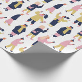 Social Media People Patroon Cadeaupapier (Hoek)