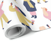 Social Media People Patroon Cadeaupapier (Rol Hoek)