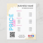 Social Media pictogrammen Lijst van diensten QR-co Flyer (Voorkant)