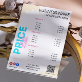 Social Media pictogrammen Lijst van diensten QR-co Flyer