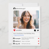 Social Media Post Foto 21ste Verjaardagsfeest Kaart (Voorkant)