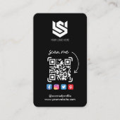 Social Media Profiles QR Code Logo Modern Simple Visitekaartje (Voorkant)