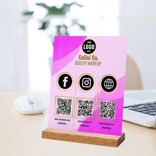 Social Media QR Code Acryl Sign - Aangepaste schoo Acryl Bord