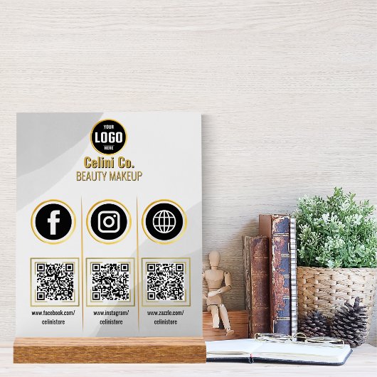 Social Media QR Code Acryl Sign - Aangepaste schoo Acryl Bord