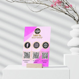 Social Media QR Code Acryl Sign - Aangepaste schoo Acryl Bord