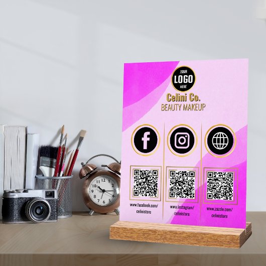 Social Media QR Code Acryl Sign - Aangepaste schoo Acryl Bord