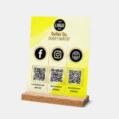 Social Media QR Code Acryl Sign - Aangepaste schoo Acryl Bord (Hoek)