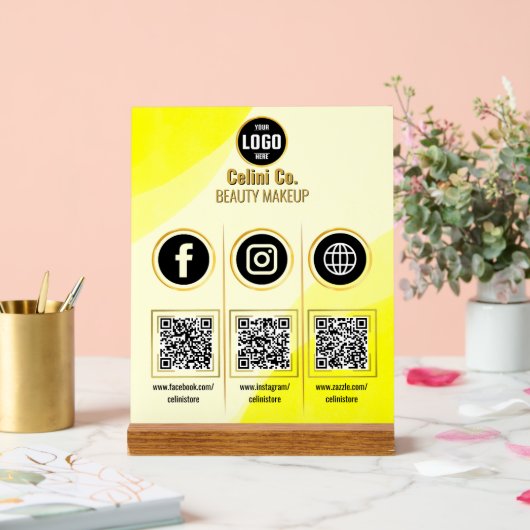 Social Media QR Code Acryl Sign - Aangepaste schoo Acryl Bord (Huwelijk)