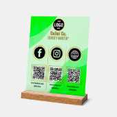 Social Media QR Code Acryl Sign - Aangepaste schoo Bord (Hoek)