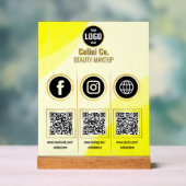 Social Media QR Code Acryl Sign - Aangepaste schoo Bord (Neutraal)