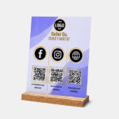 Social Media QR Code Acryl Sign - Aangepaste schoo Bord (Hoek)