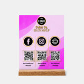 Social Media QR Code Acryl Sign - Aangepaste schoo Bord (Voorkant)