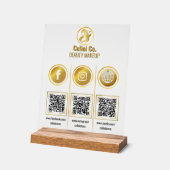 Social Media QR Code Acryl Sign - Multi Platform Acryl Bord (Hoek)