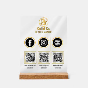 Social Media QR Code Acryl Sign - Multi Platform Acryl Bord