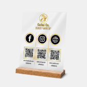 Social Media QR Code Acryl Sign - Multi Platform Acryl Bord (Hoek)
