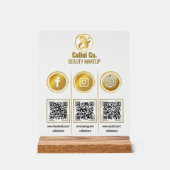Social Media QR Code Acryl Sign - Multi Platform Bord (Voorkant)