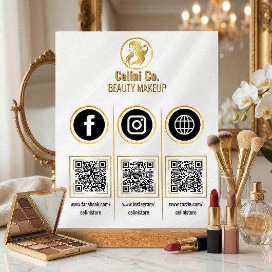 Social Media QR Code Acryl Sign - Multi Platform Bord
