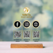 Social Media QR Code Acrylaat Bord - Multi Platfor (Neutraal)