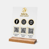 Social Media QR Code Acrylaat Bord - Multi Platfor (Hoek)
