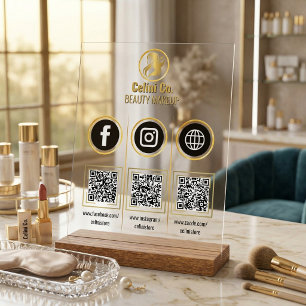 Social Media QR Code Acrylaat Bord - Multi Platfor