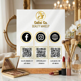 Social Media QR-code Acrylaat bord - Multi Platfor