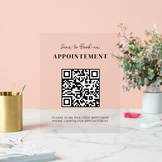Social Media QR Code Beauty Business Salon Betalin Acryl Bord (Huwelijk)
