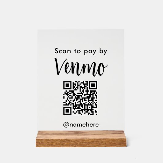 Social Media QR Code Betaling Acryl Bord (Voorkant)