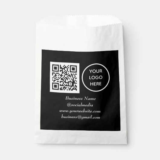 Social media QR Code Black Business Logo Bedankzakje (Voorkant)