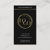 Social Media QR Code Black & Gold Logo QR Code Visitekaartje (Achterkant)
