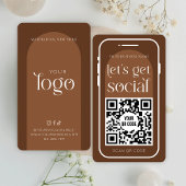 Social Media QR Code Boho Terracotta Modern Logo Visitekaartje