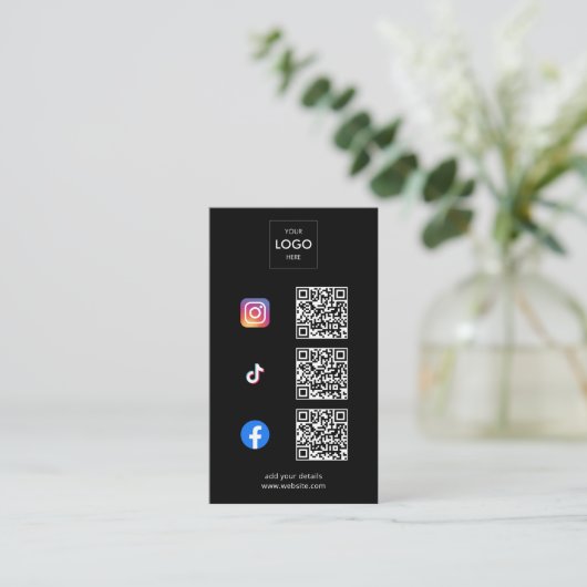 Social Media QR Code Branding Logo Visitekaartje (Staand voorkant)