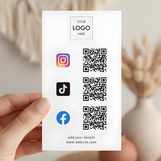 Social Media QR Code Branding Logo Visitekaartje