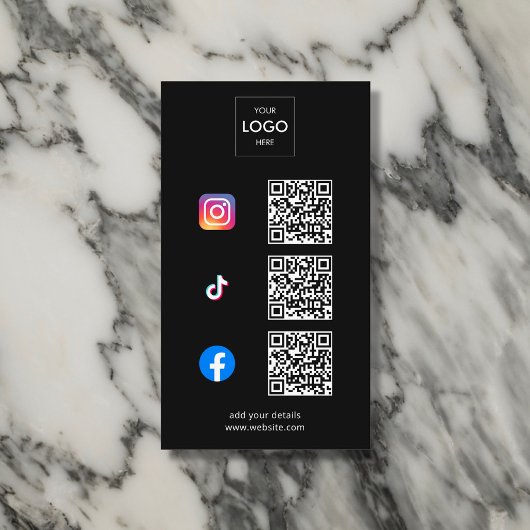 Social Media QR Code Branding Logo Visitekaartje