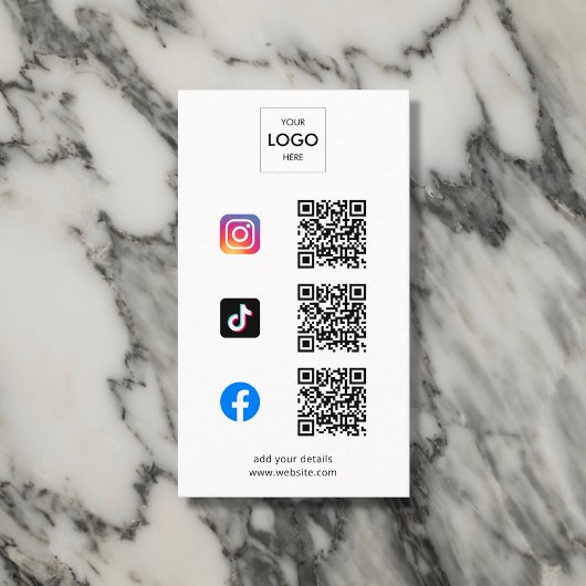 Social Media QR Code Branding Logo Visitekaartje