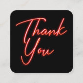 Social Media QR Code Business Neon Red Bedankt Vierkante Visitekaartje (Voorkant)