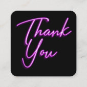 Social Media QR Code Business Paarse Bedankt Vierkante Visitekaartje (Voorkant)