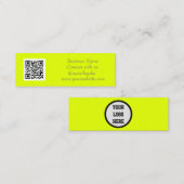 Social media QR Code Eenvoudig Fluorescerend Geel Mini Visitekaartje (Voorkant / Achterkant)