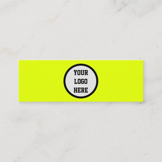 Social media QR Code Eenvoudig Fluorescerend Geel Mini Visitekaartje (Achterkant)