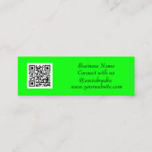 Social media QR Code Eenvoudig Fluorescerend Groen Mini Visitekaartje (Voorkant)