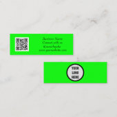 Social media QR Code Eenvoudig Fluorescerend Groen Mini Visitekaartje (Voorkant / Achterkant)