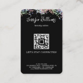 Social Media QR Code Foto Glitter Zwart Modern Visitekaartje (Achterkant)