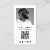 Social Media QR Code Foto toevoegen Wit verticaal Visitekaartje (Voorkant)