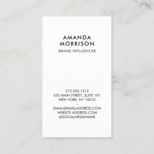 Social Media QR Code Foto toevoegen Zwart verticaa Visitekaartje (Achterkant)