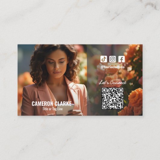 Social Media QR Code Foto Visitekaartje (Voorkant)