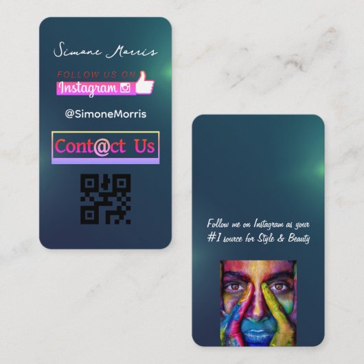 Social Media QR Code - Foto's Visitekaartje (Voorkant / Achterkant)