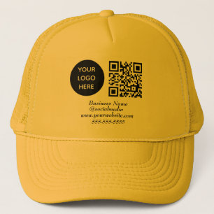 Social media QR Code Geel Modern Business Logo Trucker Pet