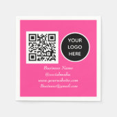 Social media QR Code Hot Pink Modern Business Logo Servet (Voorkant)